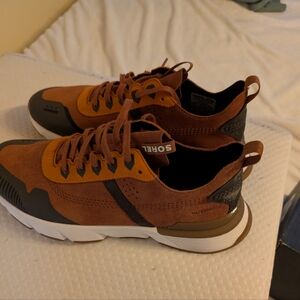 Sorel Brown Sneakers with Chunky Athletic Style and Two-Toned Sole